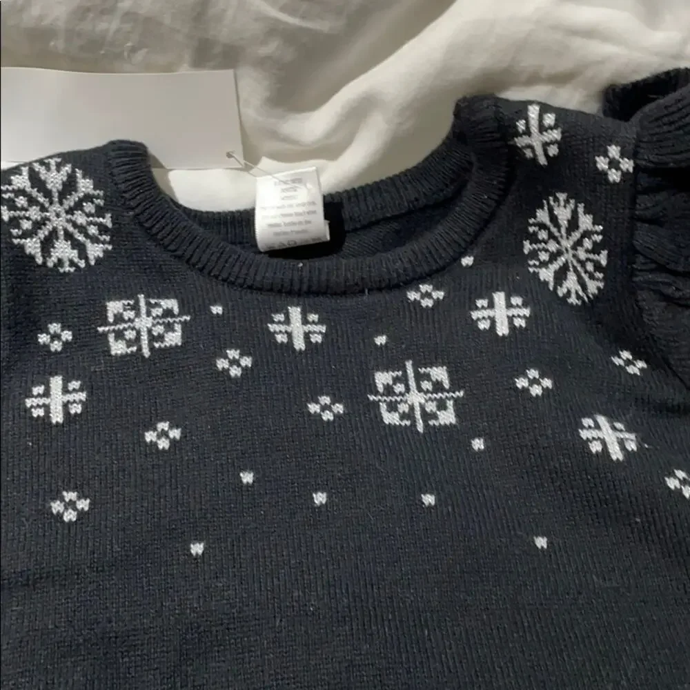 Gymboree 4t black snowflake sweater dress NWT